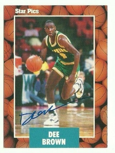 Dee Brown 1990 Star Pics autographed auto signed card Boston Celtics