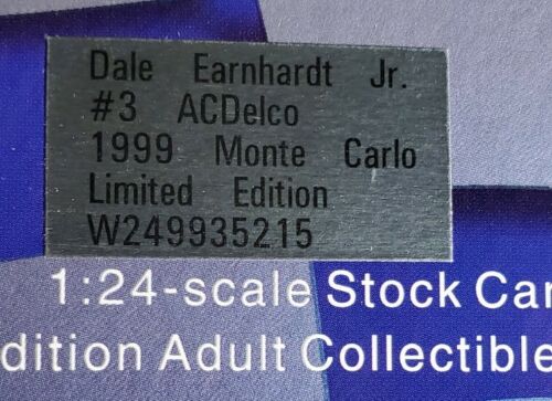1/24 DALE EARNHARDT JR #3 ACDELCO 1999 ACTION NASCAR DIECAST t627 - Picture 8 of 9