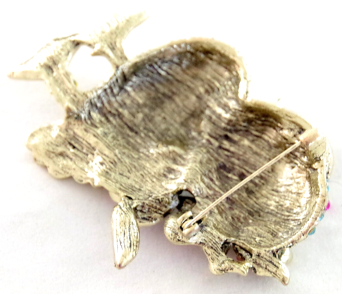 Broche gorro de pascua más grande de 3" nuevo sin etiquetas estilo diseñador cristal estrás pollito pato - Imagen 14 de 15