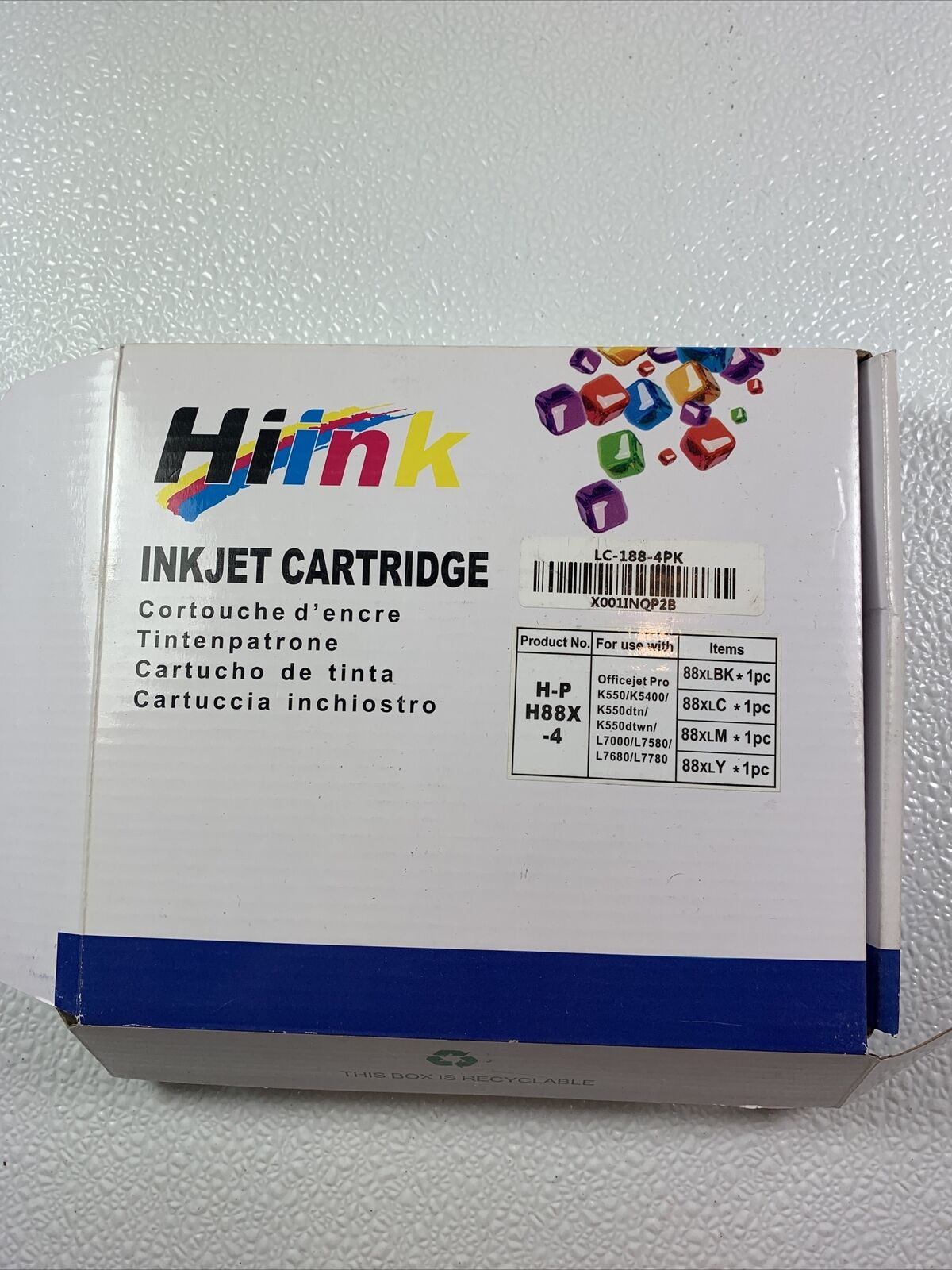 Hiink Tank Jet Cartridge Compatible With Hp 88X 4 Pack ￼