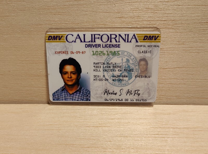 Back To The Future Marty McFly novelty driver's license ID Card | eBay