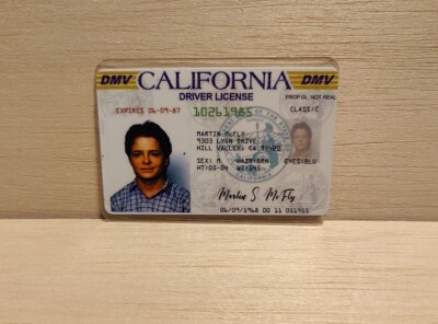 Back To The Future Marty McFly novelty driver's license ID Card | eBay
