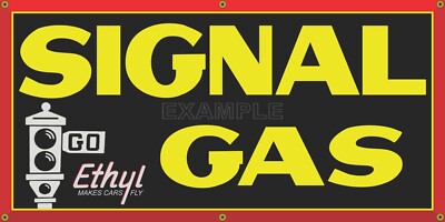 SIGNAL GAS PUMPS STATION VINTAGE OLD SCHOOL SIGN REMAKE BANNER MURAL SIZE OPTION