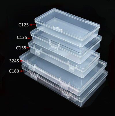 Clear PP Small Storage Rectangular Boxes Plastic Office Stackable With Lids