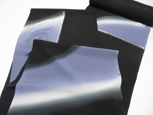 F06z920 Japanese Kimono Silk TOMESODE BOLT FABRIC Black 629.9x14.6 - Picture 3 of 5