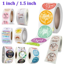 1.5"/1" Thank You Stickers for Small Business Self-Adhesive Waterproof Stickers