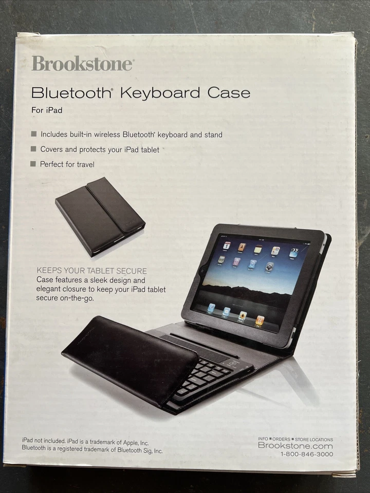 Brookstone Bluetooth Keyboard with Portfolio Case For IPad NEW - Image 2 of 4