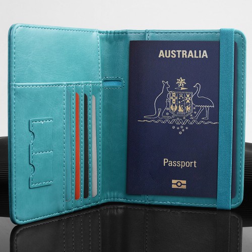 RFID Australia Passport Wallet Travel Leather Cards Holder Cover Case Women Men - Picture 62 of 102