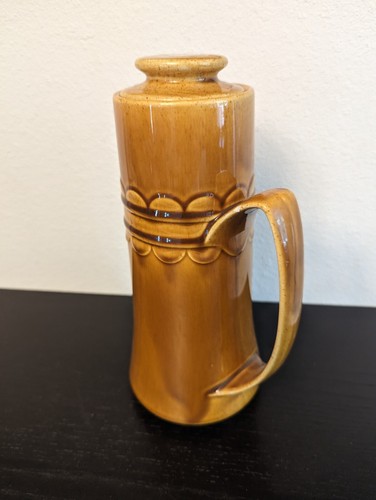 MCM Coffee Pottery Carafe Yellow/Gold Tone DECOR Unbranded 9.75" Tall - Picture 2 of 6