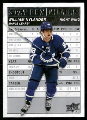 William Nylander 2023-24 Upper Deck Stat Box Fillers #SB-16 - Maple Leafs