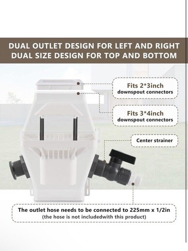 Rain Barrel Diverter RainWater Collection System Fits for 2x3 or 3x4 Inch - Picture 2 of 7