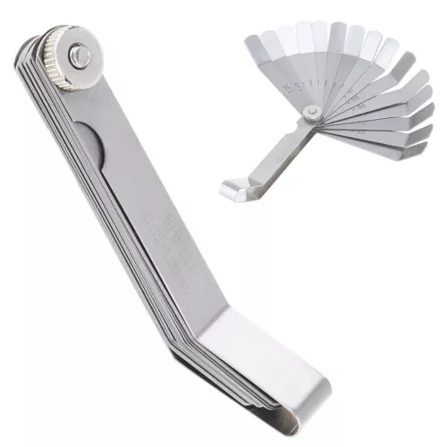 16 Blade 0.05 to 1.0mm Curved Feeler Gauge Stainless Steel Metric Gap Measure