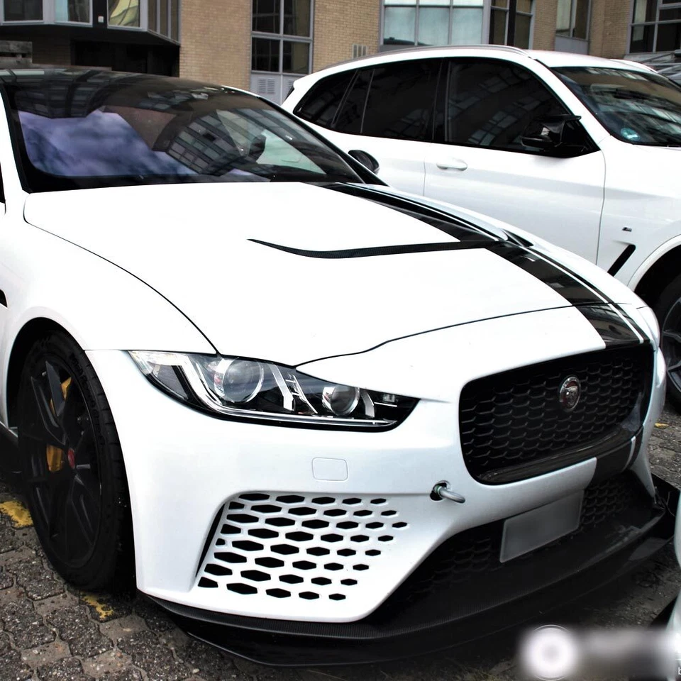 SV Project 8 capó techo carreras deporte calcomanía rayas para Jaguar XE XF XFR 2015-2024 Foto 4 de 4