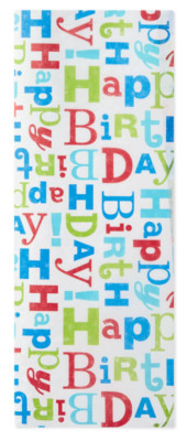 Hallmark Cool Multicolor Happy Birthday Tissue Paper, 4 sheets