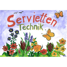Serviettentechnik Set mit Acrylfarbe Servietten Lack & Leim Pinsel & Anleitung