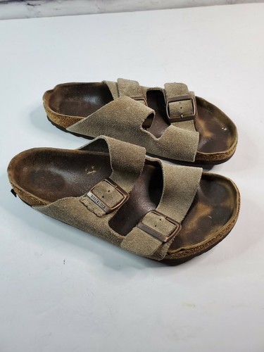 Birkenstock Arizona Eur 38 Womens Size 7 Mens Size 5 Taupe Brown Sandals 2  Strap | eBay
