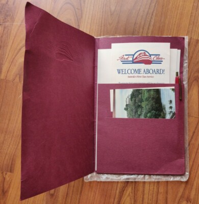 Amtrak First Class Welcome Aboard Papiere - USA, Vintage, komplett, mit Stift