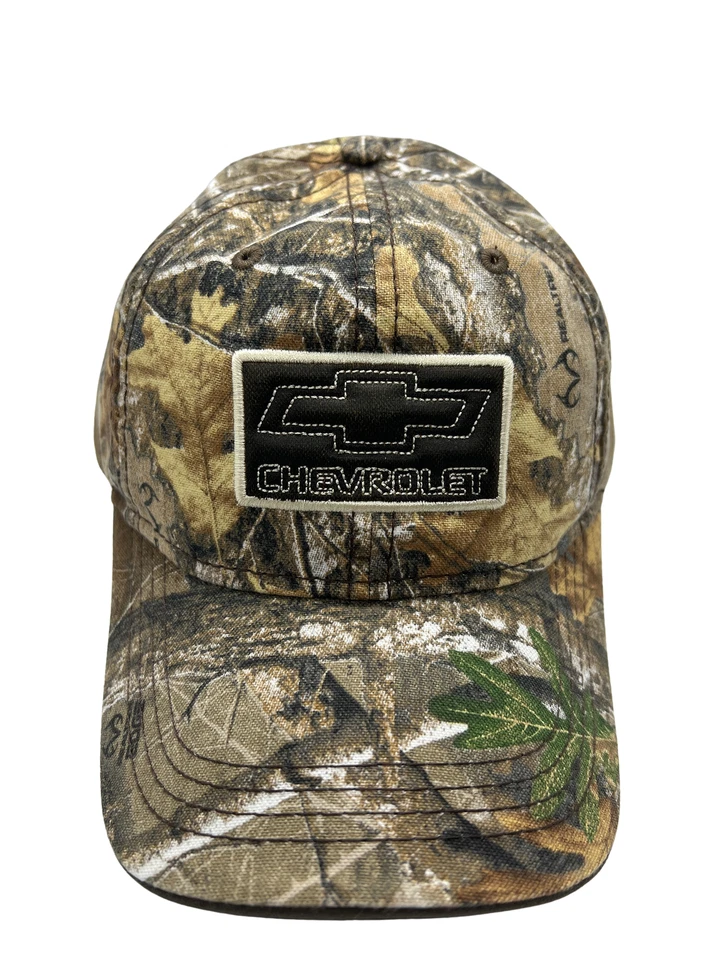 Licencia Oficial GM Realtree Camuflaje Chevrolet Pajarita Hombres Sombrero Chevy Gancho y Lazo Foto 2 de 4