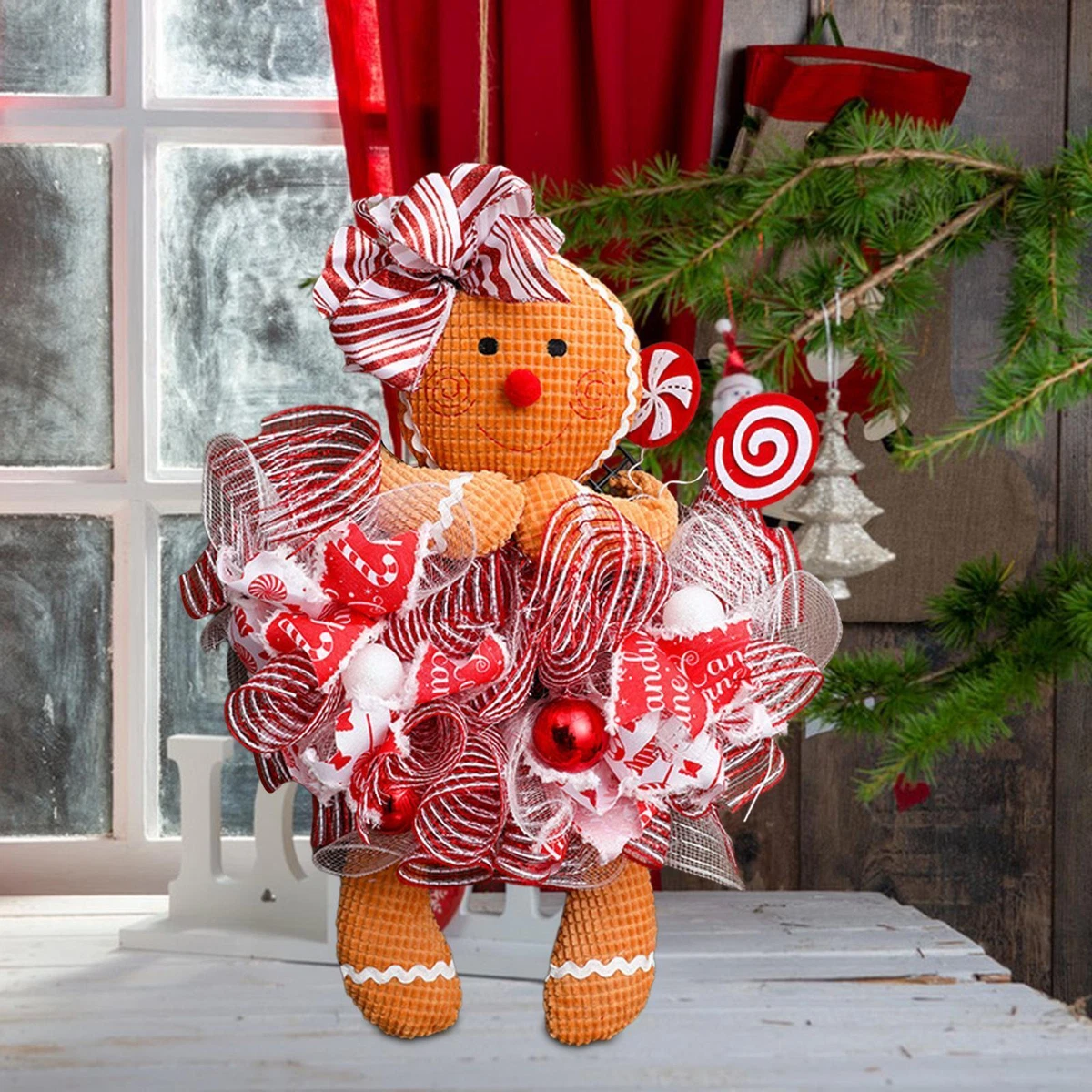 Christmas Gingerbread Man Front Door Cute Novel Shape Christmas Decoration for