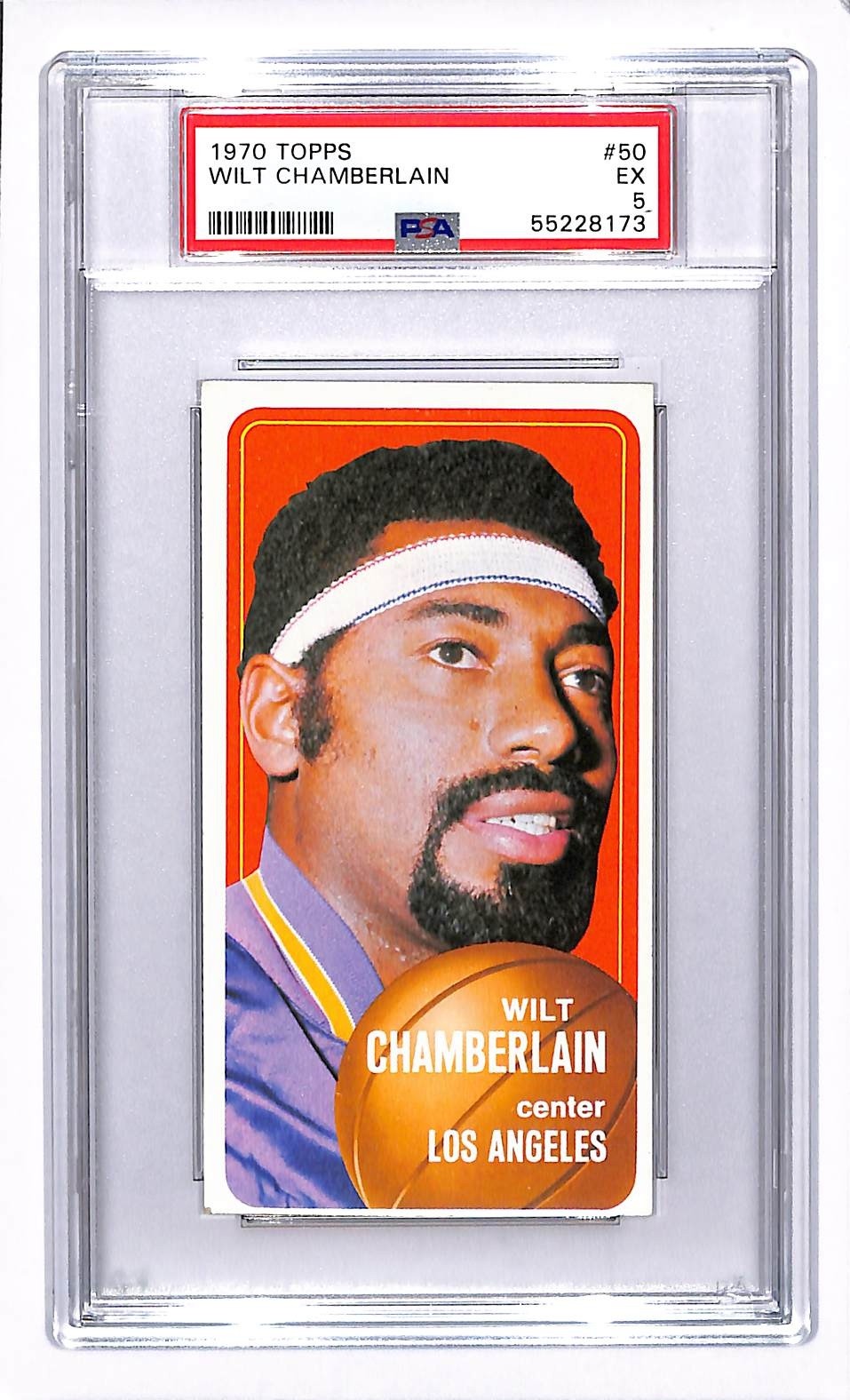 1970-71 Topps Wilt Chamberlain #50 Lakers PSA 5 view 1