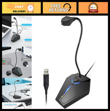 Omnidirectional USB Microphone for PC  Laptop, Plug  Play, Mute Button, LED, I