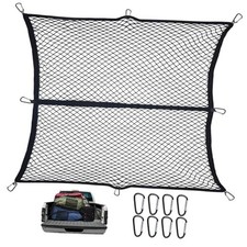 Cargo Net for Pickup Truck Bed - Heavy Duty Stretchable 4x4 to 8x8 Black