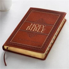 KJV Large Print Thumb Index Edition: Tan (Leather / Fine Binding)