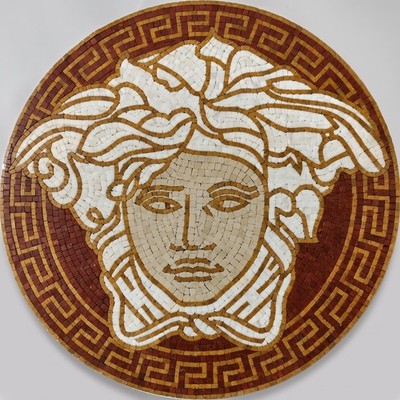 Medusa Medallion Marble Mosaic 30'' Round Handmade Tile Art Greek Roman Decor