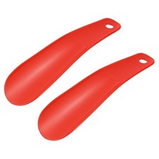 2Pcs Plastic Shoe Horn, 6.3" PP Small Shoe Horn Spoon Helper Red