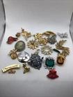Vintage Costume Jewelry Brooch Lot Some Signed