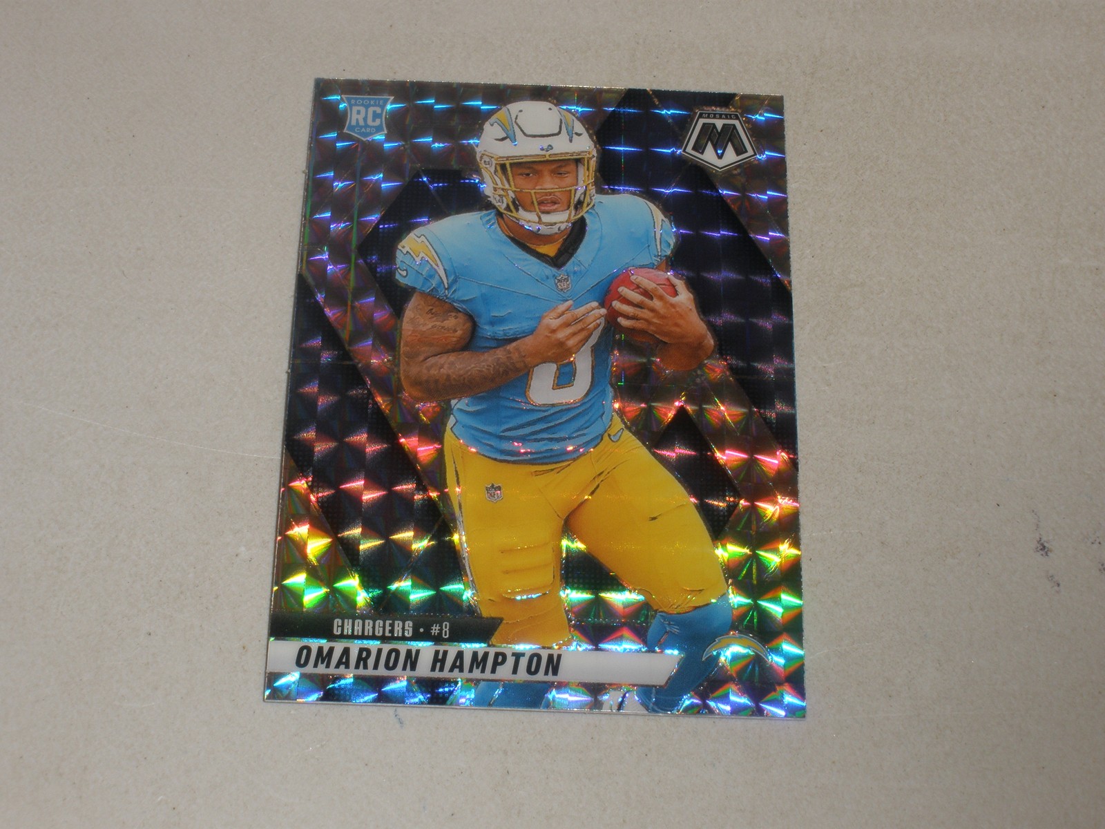2025 Panini Mosaic Silver Mosaic Prizm #335 Omarion Hampton Rookie RC A
