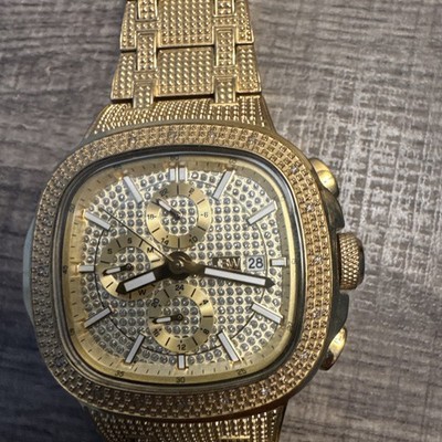 Men's JBW Heist 1/5 CT. T.W. Diamond Chronograph 18K Gold Plate Watch