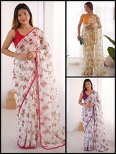 INDIAN SARI PAKISTANI WEDDING SAREE BLOUSE NEW BOLLYWOOD DESIGNER PARTY WEAR NEW