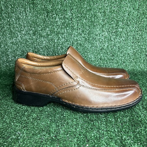 Clarks Mens Escalade Step Slip-on Loafer Brown Leather Size 11 M - NEW