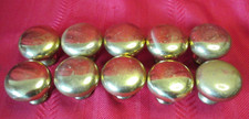 Vintage Lot of 10 Solid Brass 1-1/4" Round Mushroom Cabinet Knob Drawer Pulls