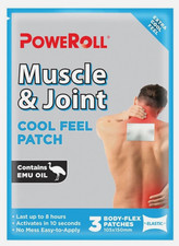 NEW PoweRoll Muscle & Joint Cool Feel Patch x 3 Pack Powe Roll Pain Relief