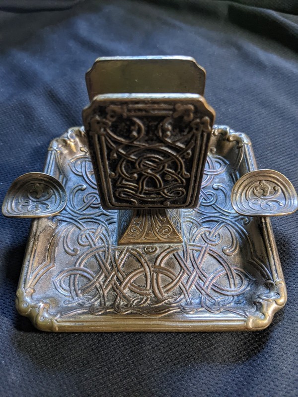 Rare Unique-Marshall Field & Co.-Bronze Match Holder/ Ashtray-Very Intricate