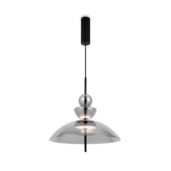 Led Pendelleuchte Esstisch Glas Rauchgrau Ø40 Cm 3000 K Up Down HäNgelampe KüChe-image