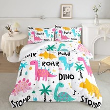 Girls Bedding Cartoon Dinosaur Comforter Set Size,Cute Twin Dinosaur02