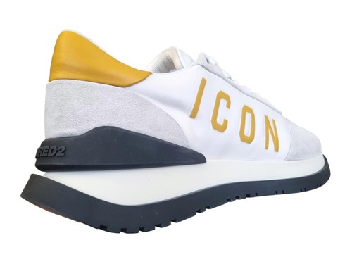 DSQUARED2 scarpe uomo sneakers RUNNING SNM0417 11708205 M319 bianco-giallo - Picture 5 of 7