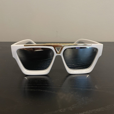 Louis Vuitton 1.1 Evidence White Square Sunglasses Black Tinted Lenses