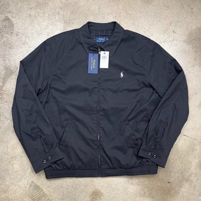 NWT Polo Ralph Lauren Harrington Jacket Black Men Large Full ZIp