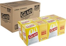 Glad Trash Bags, Tall Kitchen Garbage Bags, 13 Gallon Handle Tie Trash Big for K