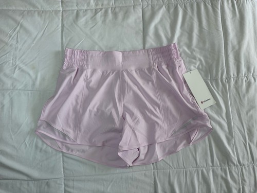 New Lululemon Shorts Size 10 Hotty Hot High Rise Short 4" Lined Pink Organza 