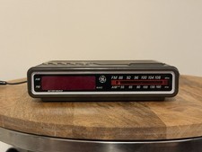 Vintage GE Digital Clock Radio 7-4612A Woodgrain Alarm AM FM Tested Works VGC