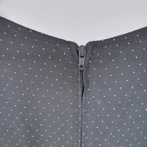 Vintage 90s Black Polka Dot Minimalist Sleeveless Sheath Dress Sz 14 Career - Picture 5 of 7