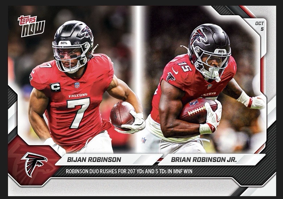 Bijan Robinson / Brian Robinson 2026-27 NFL Topps NOW Card 47 Presale Falcons