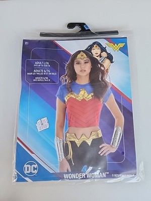 New 6PC DC Comic Adult Wonder Woman Halloween /Cosplay Costume L/XL