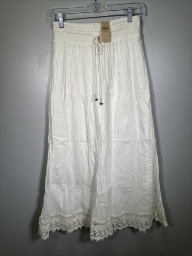 American Eagle Maxi Skirt Size S Crochet Boho Cotton Cream Cottagecore Festival