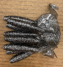 50 pk 5" Fat Grub Bass Plastic Worm Smoke Silver Lots of Sparkle Bulk Bag
